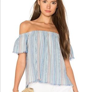 Bella Dahl frayed hem off the shoulder top size S